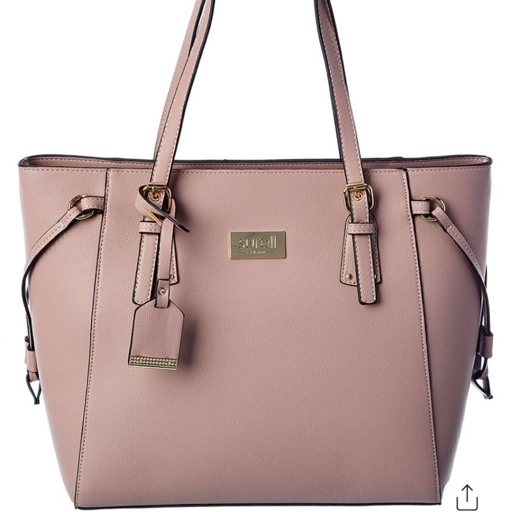 SURELL Accessories Vegan Leather Shopper Tote